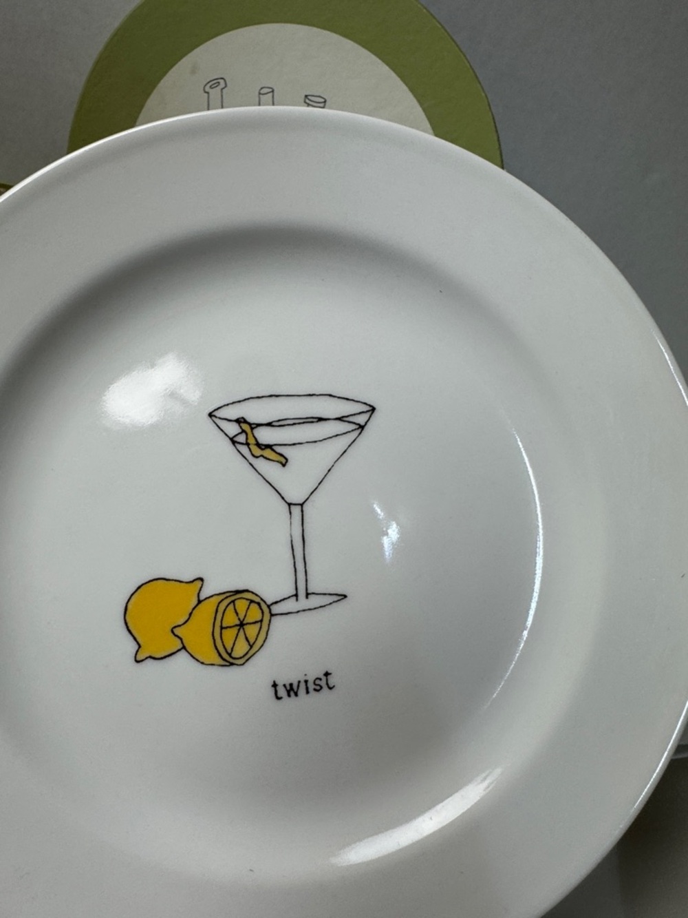 Pottery Barn Martini Appetizer Cocktail Plates Set of 6 - Picture 8 of 16